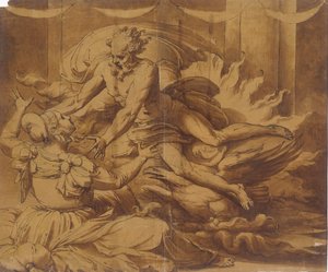 Jowisz ukazujący się Semele, 1501-47. autorstwa Perino del Vaga
