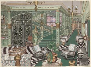 Hol hotelu Melrose, 1880 autorstwa Perkins Harnly