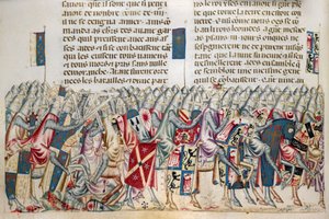 Royal 20 D. I f.221v Expedition of Xerces, ilustracja z „Faits des Romains”, c.1340 (welum) autorstwa Perrin Remy