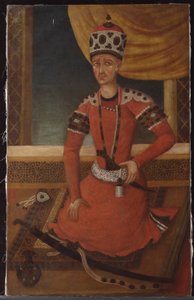 Aga Muhammad Khan Qajar, ok. 1820 r. autorstwa Persian School