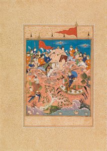 Scena bitewna (toaleta i gwasz na welinie) autorstwa Persian School