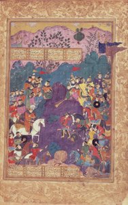 Śmierć Isfandiyara, z „Shahnama” (Księga Królów) Firdawsiego (welum) autorstwa Persian School