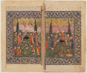 Folio z niezidentyfikowanego tekstu; verso: Sulayman Inthroned, Shiraz, Iran, ok. 1560-70 autorstwa Persian School