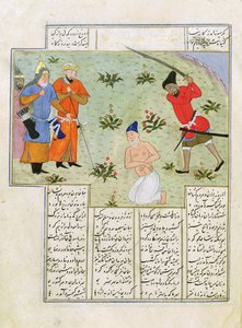 Ms C-822 Egzekucja, z „Shah-Nameh, czyli Epos o królach”, autorstwa Ferdosi (940-1021) (gwasz na papierze) autorstwa Persian School