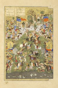 Perski 239 fol.430b Talhand w walce z bratem, ilustracja z Szahnamy (Księgi Królów), autor Abul-Qasim Mansur Firdawsi (ok.934-c.1020), 1444 autorstwa Persian School