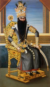 Portret Fath Ali Shah (1762-1834), ok. 1805, król Persji 1797-1834, artysta nieznany, olej na płótnie autorstwa Persian School