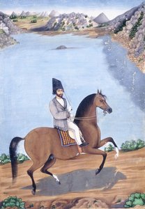 Portret młodego mężczyzny na koniu, ok. 1840 r. autorstwa Persian School
