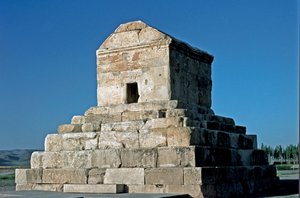 Widok grobowca Cyrusa II, miejsce Pasargades, VI wiek pne autorstwa Persian School