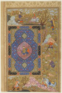 Młoda kobieta, ok. 1590-1610 (tusz, nieprzezroczysta akwarela i złoto na papierze) autorstwa Persian School
