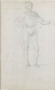 Studium do postaci w adoracji Trzech Króli, c1470-1520 autorstwa Perugino