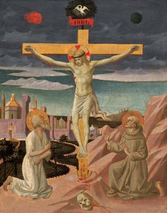 Ukrzyżowanie ze św. Hieronima i św. 14451450. autorstwa Pesello Peselli