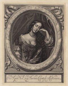 Barbara Villiers, hrabina Castlemaine, kochanka króla Karola II (grafika)