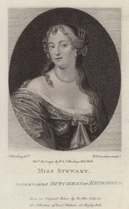 Frances Stewart, księżna Richmond (grafika) autorstwa Peter (after) Lely