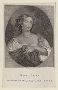 Nell Gwyn, kochanka króla Karola II (grafika)