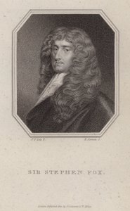 Sir Stephen Fox , angielski polityk (grawerowanie) autorstwa Peter (after) Lely