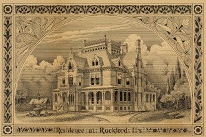 NC Thompson House, Rockford, Illinois, Perspektywa, 1876.