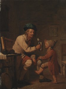 Chłop daje swojemu synowi coś do picia autorstwa Peter Cramer