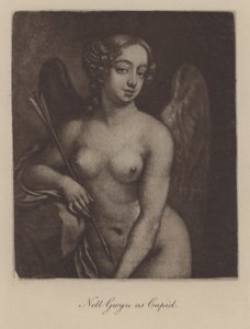 Nell Gwyn jako Kupidyn (mezzotinta)