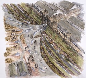 Fort rzymski Ribchester, Lancashire, AD 60-70, 1996 r autorstwa Peter Dunn