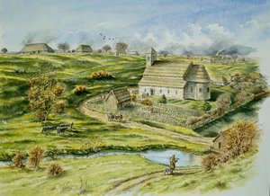 Średniowieczna wioska Wharram Percy, koniec XII wieku, ok. 1990-2010