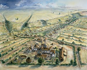 Średniowieczna wioska Wharram Percy, koniec XII wieku, ok. 1990-2010