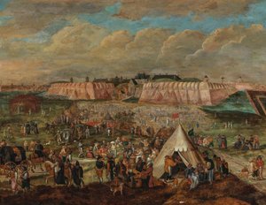 Oblężenie Zamku Hiszpanów w Antwerpii. autorstwa Peter Goetkind the Younger