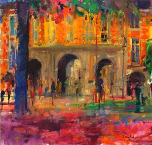 Pawilon Królewski, Place des Vosges autorstwa Peter Graham (Contemporary)