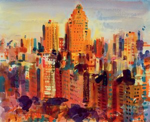 Górny Manhattan, 2000 (wc na papierze) autorstwa Peter Graham (Contemporary)