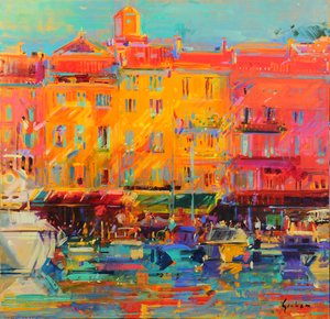 Lazurowe Wybrzeże, 2021 (olej na płótnie) autorstwa Peter Graham