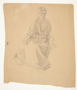 Usiadła żona artysty (pani Elise P.H.). Studium do obrazu: Inauguracja Muzeum Faaborg (1910-11) autorstwa Peter Hansen