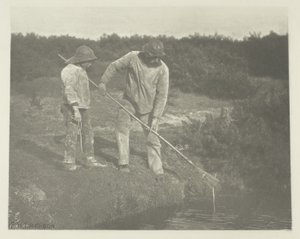 Zbieranie węgorzy w wodach Suffolk autorstwa Peter Henry Emerson