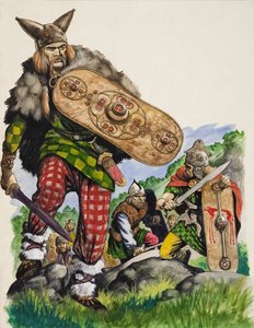 Celtyccy wojownicy (gwasz na papierze) autorstwa Peter Jackson