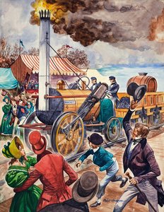 George Stephenson i rakieta autorstwa Peter Jackson