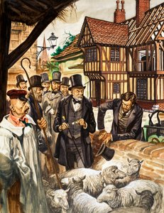 Ludwik Pasteur dostrzega wyniki swojego eksperymentu ze szczepionką na wąglika autorstwa Peter Jackson