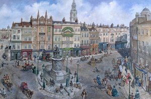 Odbudowa starego Londynu: Charing Cross około 1830 autorstwa Peter Jackson
