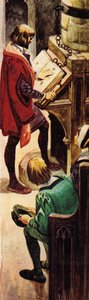 Czytanie przykutej Biblii w kościele autorstwa Peter Jackson