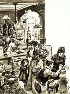 Zakupy w czasach edwardiańskich autorstwa Peter Jackson