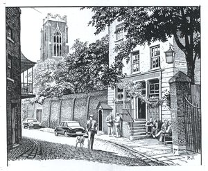Grenadier, Wilton Row, Belgravia (atrament na papierze) autorstwa Peter Jackson