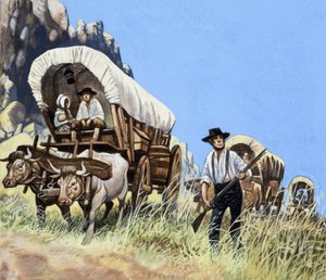 Scena na lądzie: banici i Indianie autorstwa Peter Jackson
