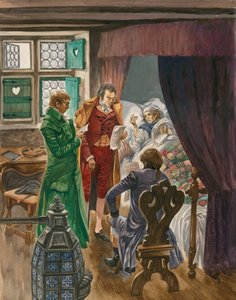 Śmierć Mozarta w Wiedniu w 1791 roku w wieku zaledwie trzydziestu pięciu lat autorstwa Peter Jackson