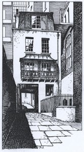 Stary Watch House w Strand Lane (atrament na papierze) autorstwa Peter Jackson