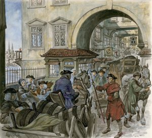 Ruch na Old London Bridge autorstwa Peter Jackson