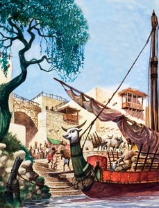Rozładunek łodzi handlowej autorstwa Peter Jackson