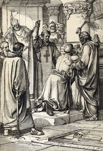 Król Anglii Henryk II (1133-1189) bierze udział w zamachu na Thomasa Becketa za fakt skruchy przy grobie arcybiskupa
