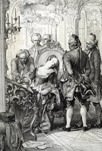 Królowa Danii Karolina Matylda (1751-1775) zmuszona do podpisania dokumentów rozwodowych po jej pozamałżeńskiej przygodzie w 1772 r. (Królowa Danii Karolina Matylda podpisała dokumenty rozwodowe w kwietniu 1772 r. za cudzołóstwo)