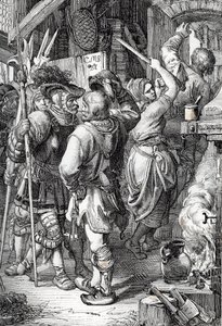 Ucieczka Gustawa I Wazy (lub Gustawa Wazy) (1496-1560) (przyszły król Szwecji) przebrał się za chłopa, aby uciec z Danii autorstwa Peter Johann Nepomuck Geiger