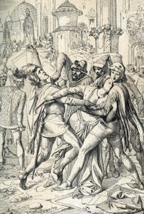 Sycylijskie wepery (Vespri siciliani) ludowa rewolta wyspy Sycylii przeciwko feodalnej dominacji francuskiego króla Karola Andegaweńskiego, która miała miejsce w Palermo i Corleone, 31.03.1282, we wtorek wielkanocny - (nieszpory sycylijskie, udany bunt na autorstwa Peter Johann Nepomuck Geiger