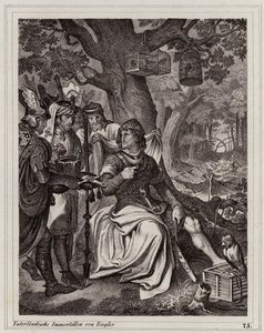 Henryk Fowler otrzymujący wiadomość, że jest królem wschodniej Francji, 919 r. (rycina) autorstwa Peter Johann Nepomuk Geiger