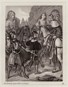 Ludwik Pobożny, król Franków i Święty Cesarz Rzymski (rycina) autorstwa Peter Johann Nepomuk Geiger