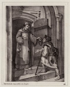 Banita John Parricida szukający schronienia w klasztorze w Pizie autorstwa Peter Johann Nepomuk Geiger